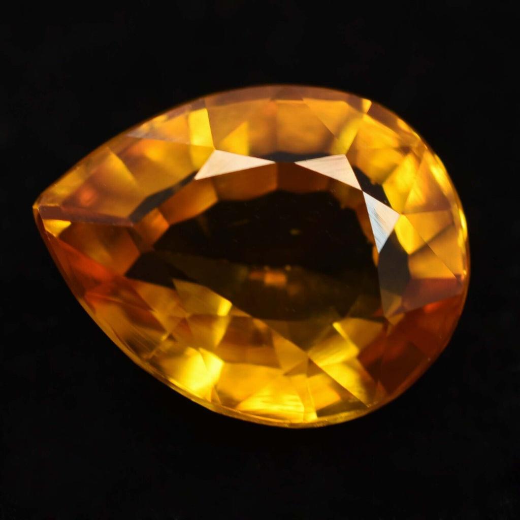 NATURAL Ceylon Sapphire 9.50 Ct Yellow Pear Shape   Loose Gemstone