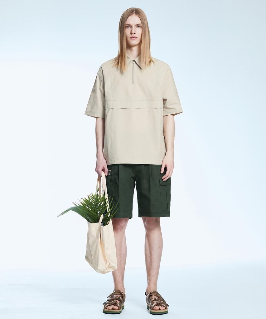 Sekeonmonollogeu Хлопковые шорты-карго с множеством карманов Хаки Sept002Khaki