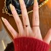 French Vintage High Carbon Small Heart Ring for Women Fashion Light Luxury Red Corundum Diamond Ring