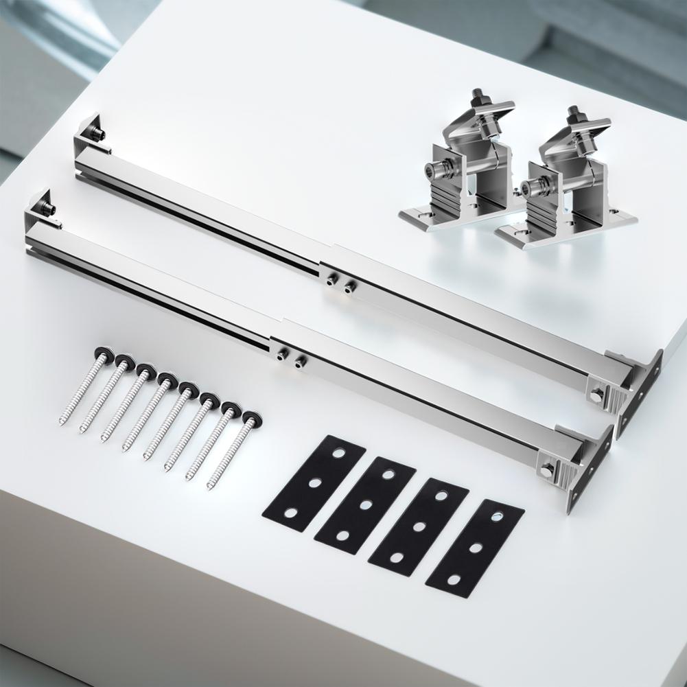 Solar Panel Tilt Bracket Aluminum Alloy Solar Panel Mount Support 15-30 Degrees Adjustable Flat Roof Mounting Holder