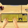 USB-клавиатура Компьютерный аксессуар Крупная печать букв Проводная Желтая кнопка для Vista   XP   OS X