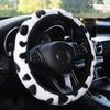 Soft Plush Steering Wheel Cover Love Heart Imitates Rabbit Plush Winter Warm Steering-wheel Protect Interior Accessories Women