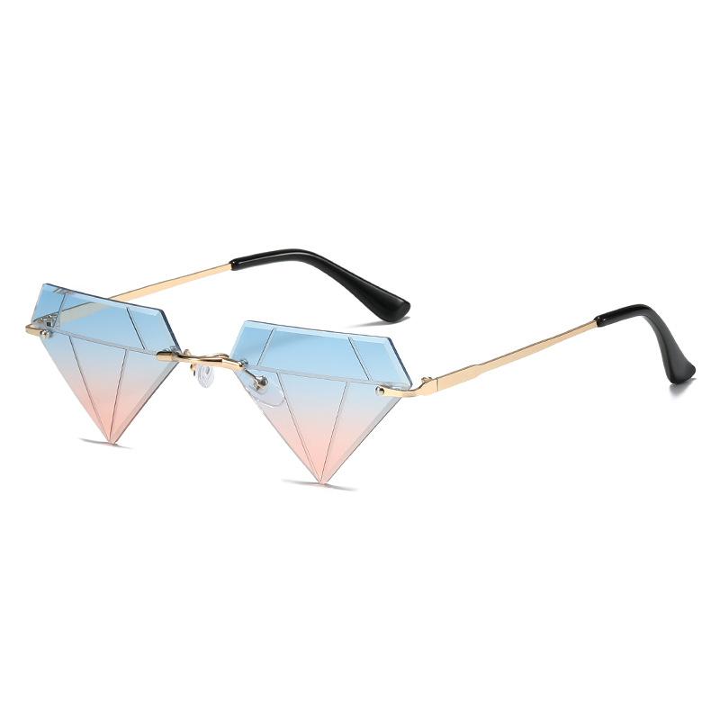 Frameless sunglasses, European and American personalized street show diamond glasses, hip-hop sunglasses