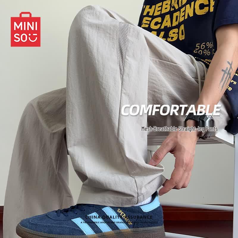 MINISO Мужские летние свободные рабочие брюки прямого кроя