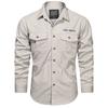 Модная весна-лето-осень-весна хлопковая рубашка для мужчин с длинным рукавом и карманами, повседневная одежда для активного отдыха, верхняя рубашка