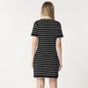 Spring/Summer Knitted A-line Dress: Breathable Striped Cutout Design for Everyday Wear