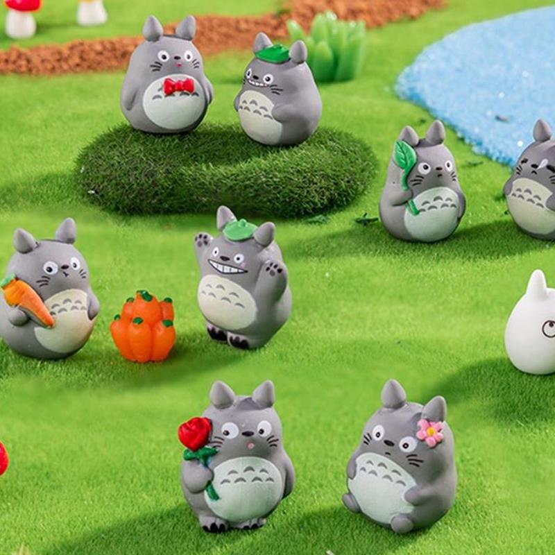 3 шт./пакет Милая мини-кукла Тоторо Смола Автомобильные украшения Фигурки для микроландшафта Аксессуары для DIY Домашний декор Игрушка для кукольного домика Детские подарки