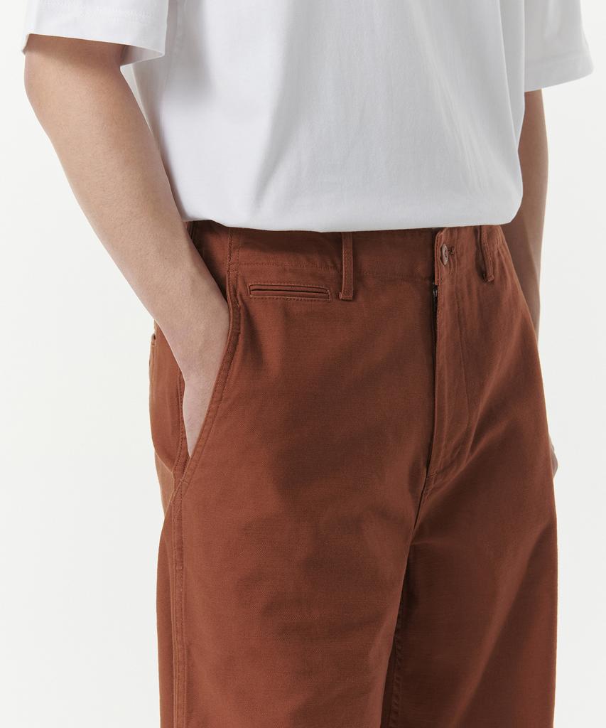 MUSINSA STANDARD Back Satin Officer Pants [Brick Red]