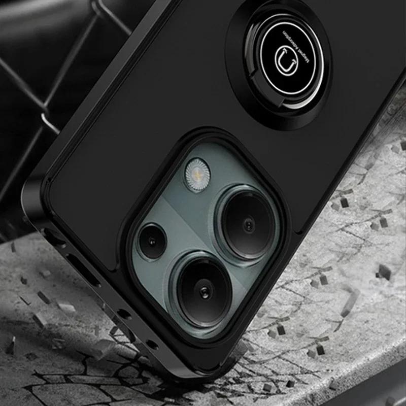 Магнитный матовый чехол-держатель для кольца для Redmi Xiaomi 14T 12T Note 12 13 Ultra Pro Plus 14 13C 14C X6 4 5G Deluxe противоударный чехол