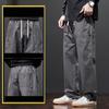 Spring and Autumn Men's Cargo Pants Solid Color Work Wear Straight Thick Casual Pant Korean Jogger Trousers Male