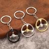 Mini Steering Wheel Keychain Non-Fading Metallic Finish Sturdy Design Key Accessory for Car Racers Hobby Collection