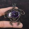 Chevron Amethyst Pendant Copper Wire Wrapped Pendant Handmade Pendant Designer Copper Jewelry Tortoise Pendant Gift For Him Gemstone Jewelry
