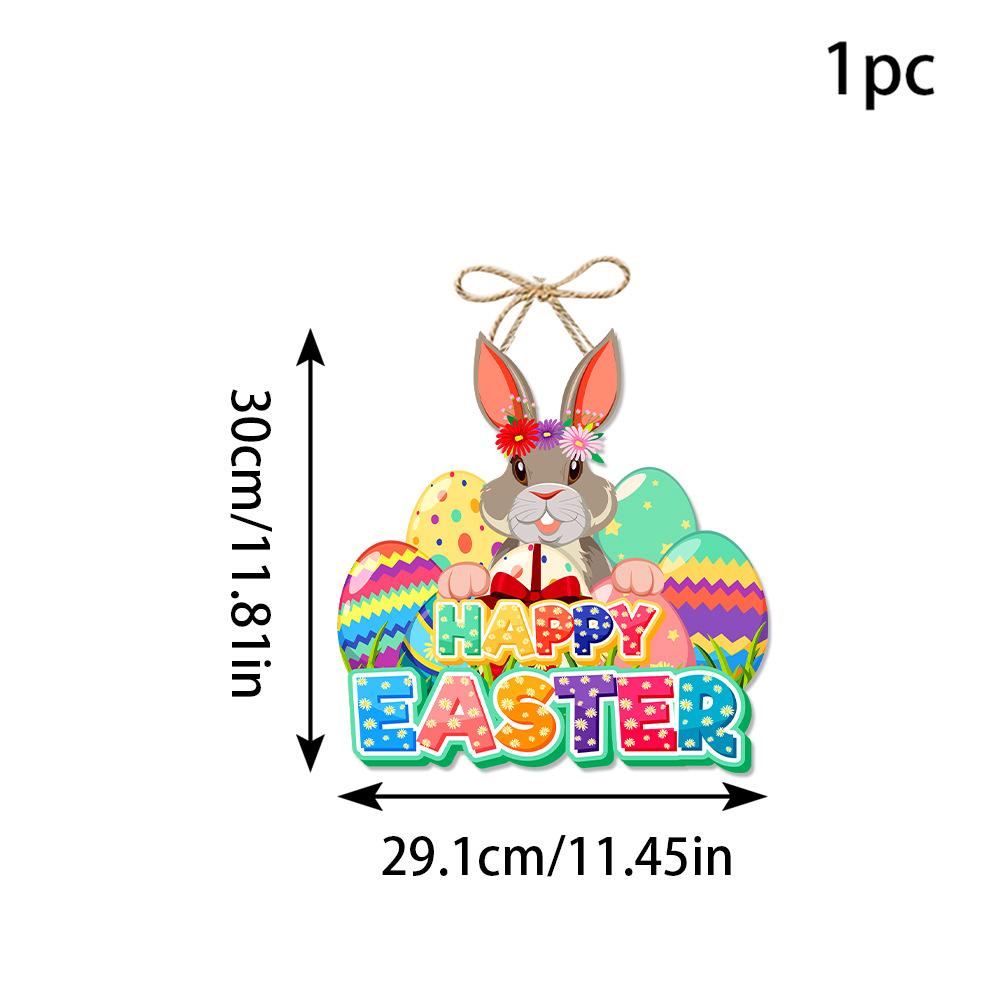 New Style, Easter, Cartoon Cute Bunny, Paper, Door Hanging, Party Scene Decoration, Decorative Pendant Supplies