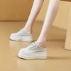 2025 Summer New 8CM Heightening Polyurethane Bottom Bag Head Half Drag Breathable Lazy One Pedal Casual Little White Shoes