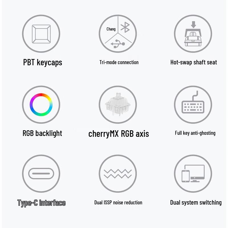 Pioneer Z108 Tri-Mode RGB Mechanical Keyboard - Silent Cherry MX Red