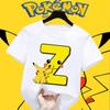 Anime Pokemons Tshirts for Children Pikachu Cartoon Letter Printed Shortsleeved Top Boys Girls Summer Fashion Sports Tshirt