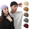 One-piece Seamless Double-fold Melon Fur Hat Autumn and Winter Knitted Wool Hat Men's and Women's Warm Cold Hat Yuppie Sailor Hat