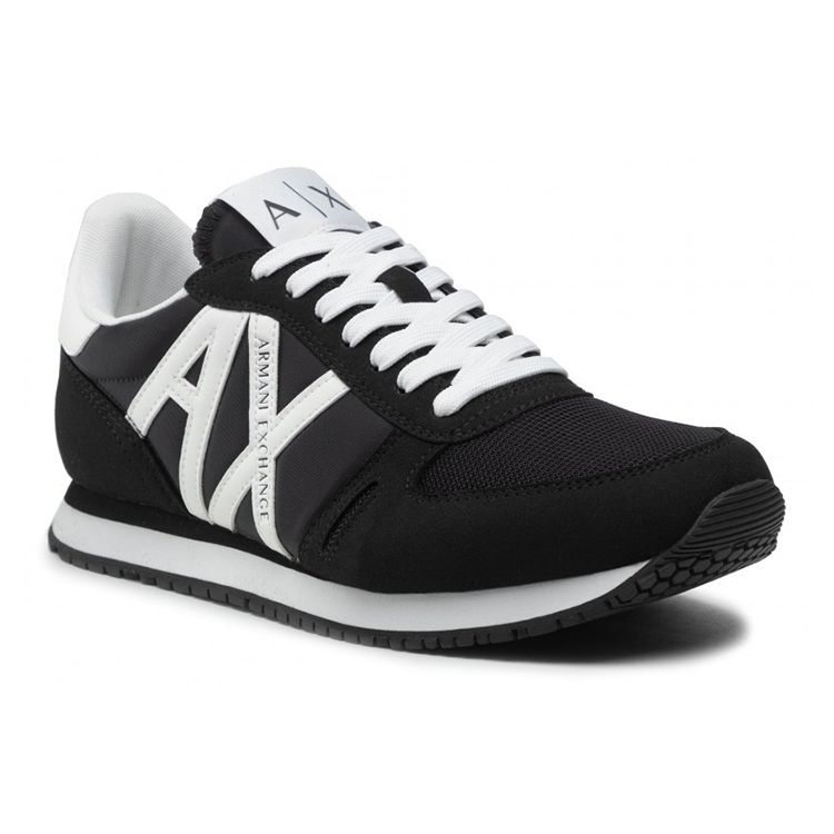 Armani Exchange Низкие кроссовки на шнуровке Мужские кроссовки Черный XUX017XCC68K489