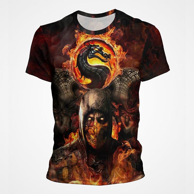 Игровые футболки Mortal Kombat с 3D-печатью, летние, для мужчин и женщин, повседневная мода, оверсайз, с коротким рукавом