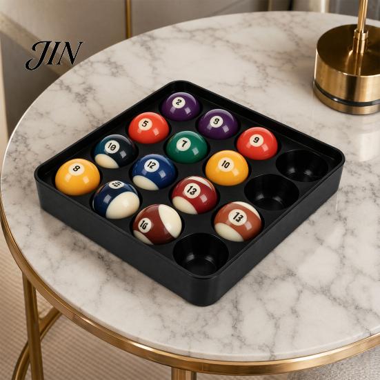 Pool Ball Tray Billiard for 16 Balls, 3D Printed Raised Edge Holder Holder, Snooker Carrying Storage Tray, Table Accessories