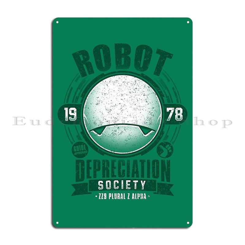 Good Grief DON'T PANIC Marvin Cute Hitchhikers Guide To the Galaxy and the Life Droid Project Metal Printing Tin Sign Poster