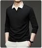 Middle Aged And Young Men'S Fashionable T-Shirt With Long Sleeves And A Collar, Autumn Men'S Casual Polo Shirt, Autumn Clothes