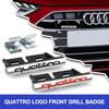 3D Логотип Quattro Логотип на переднюю решетку автомобиля Декоративные аксессуары для 8V A6 Q3 Q7 S3 S4 S5 RS3 RS4 A3 A4 A5 A6 A7 A8 RS6 ABS B8 8P Стайлинг автомобиля