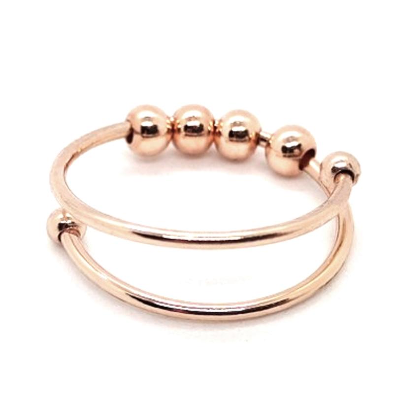 Панк Кольца от Тревоги для Женщин Мужчин Спиральное Кольцо с Бусинами для Беспокойства 2024 Тренд Ювелирные Изделия Свободно Вращающееся Антистресс Кольцо из Нержавеющей Стали Подарок