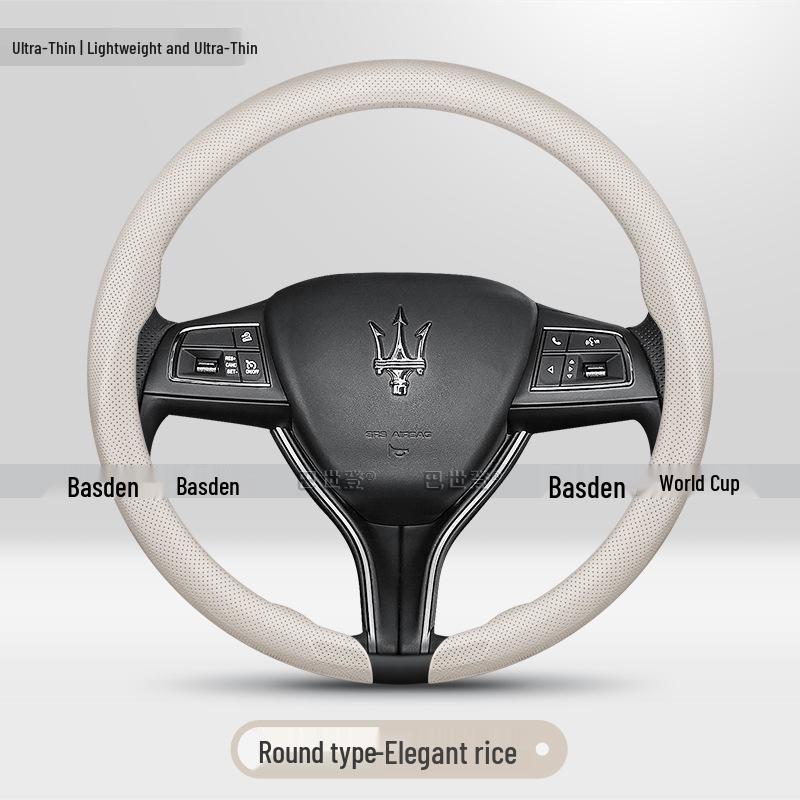Maserati Grecale, Levante, and Ghibli Ultra-Thin Genuine Leather Steering Wheel Cover