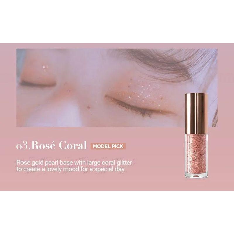 Peach C - Champagne Eye Glitter #03 Rose Coral Bundle Set
