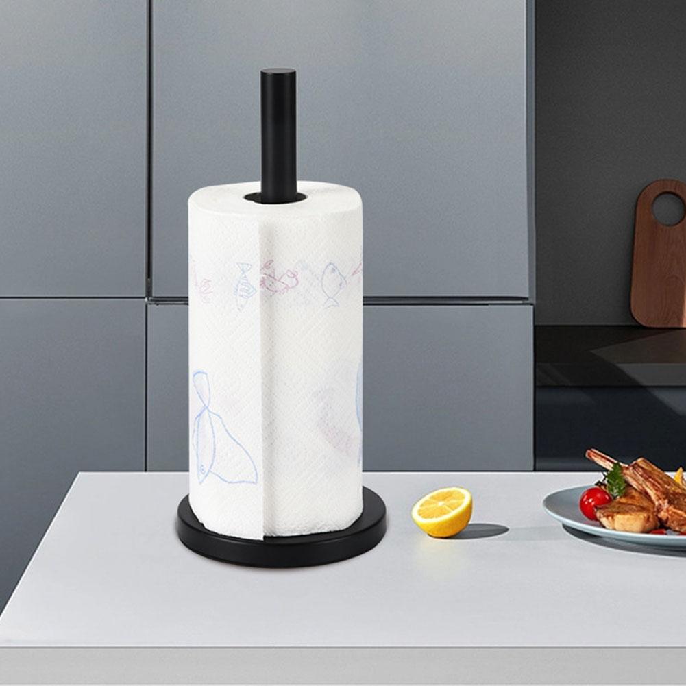 Подставка из нержавеющей стали Держатель для бумажных полотенец с утяжеленным основанием Держатель для кухонного рулона Держатель для бумажных полотенец для кухни и ванной