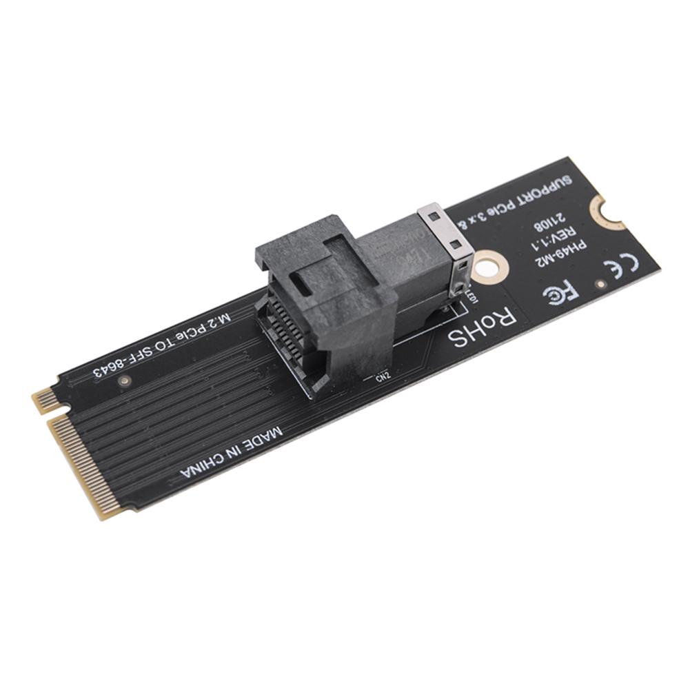 M.2 NVME To U.2 Converter Card Mkey PCIeX4 M.2 PCIe To SFF8643 Hard Disk Adapter Card Support 2230/2242/2260/2280 SSD