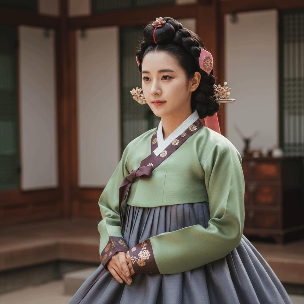 Цветочная корейская повязка на голову Лента Сценический костюм для танцев Классический корейский Ханбок Повязка на голову Девочка