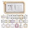 Switch Sticker European Wall-mounted Outlet Style Punch Free Plastic Cover Wall Decal for Home
