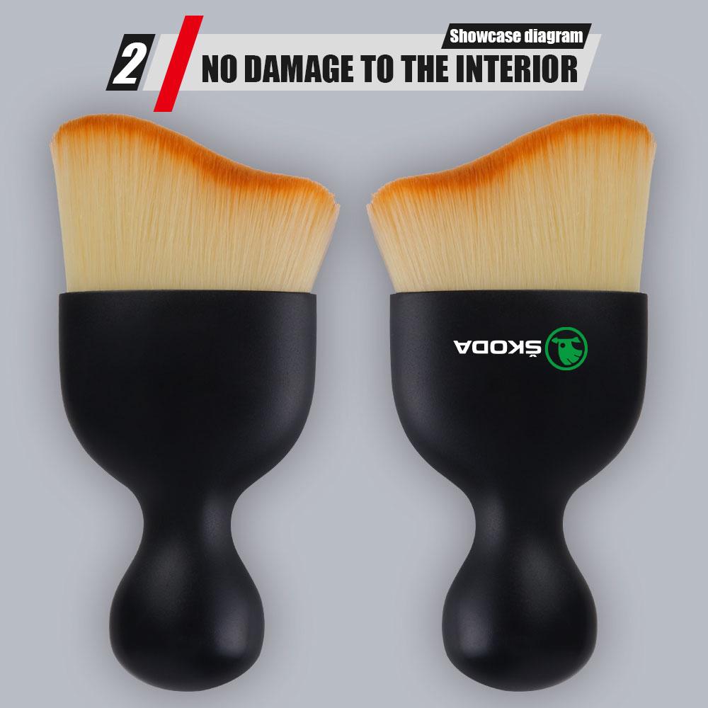 LQLT3 Car Styling Air Outlet Dashboard Cleaning Soft Brush Dust Removal Sweeping Tool for Skoda Octavia Kodiaq Fabia Superb VII S VRS