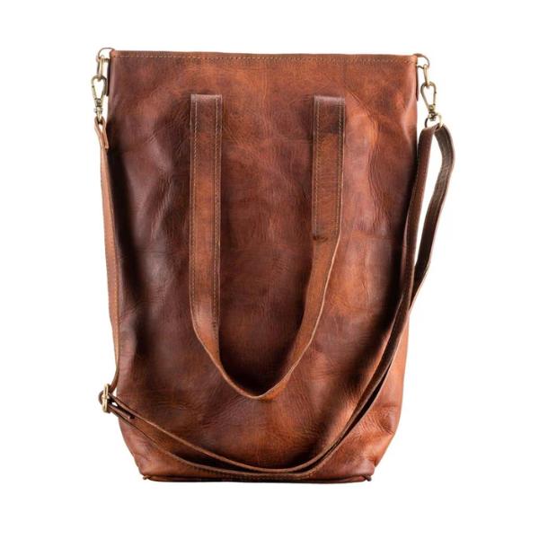 Handmade Goat Leather Tote Bag by Parry’s Leather World, Vintage Style Women’s Shoulder Bag, Durable Everyday Carryall