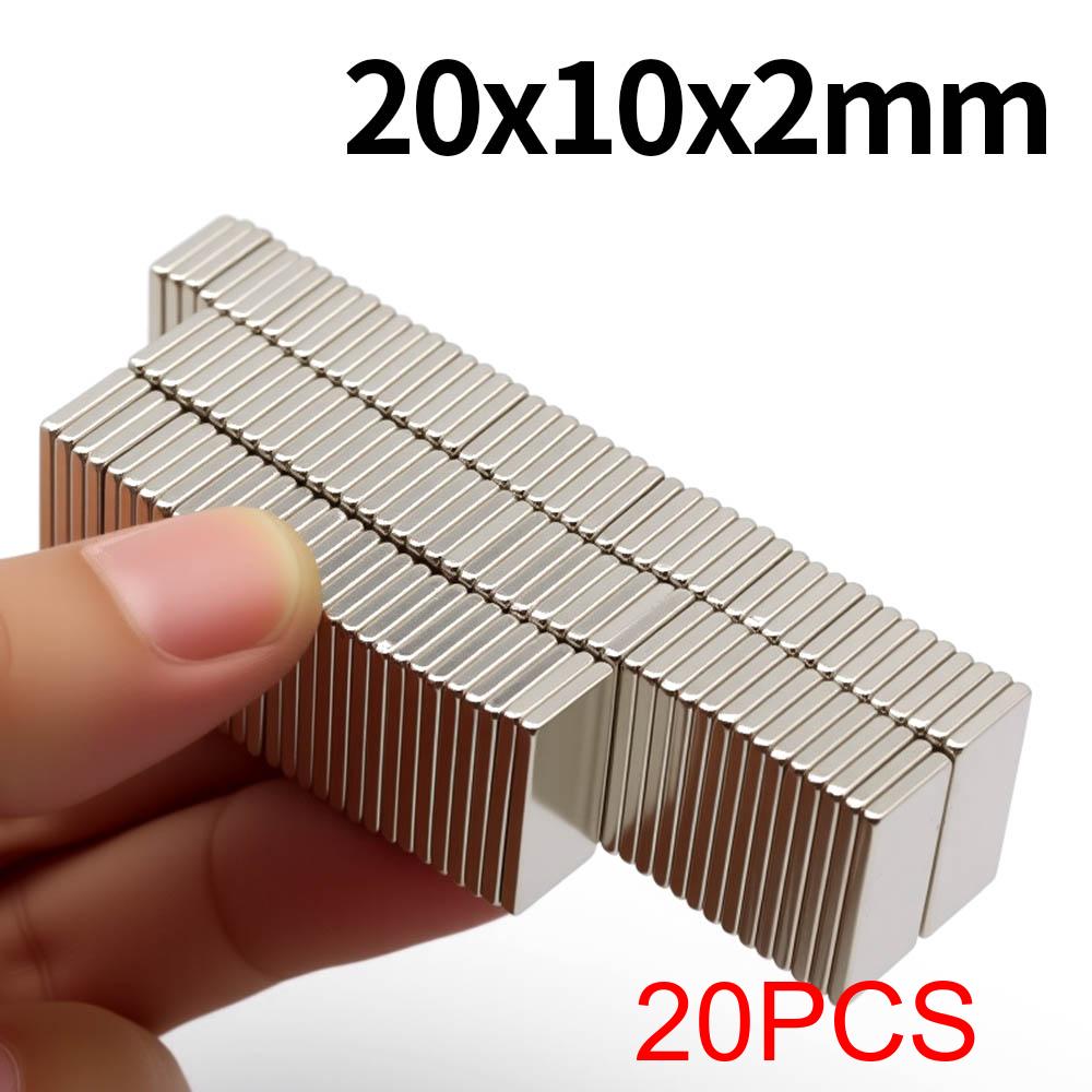 20x10x2мм Суперсильный неодимовый магнит N35 NdfeB Постоянный магнит imanes Блок Мощные магниты Магнит на холодильник