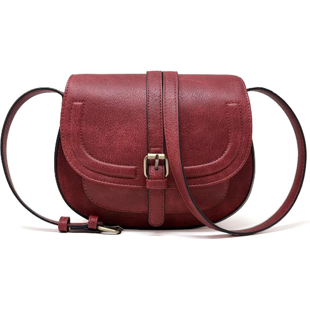 AFKOMST Crossbody Bags for Women,Small Saddle Purse and Boho Cross Body Handbags,Vegan Leather