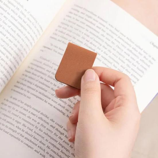 Magnetic Faux Leather Bookmark Magnetic Closure Book Clip Slim Corner Fit Reading
