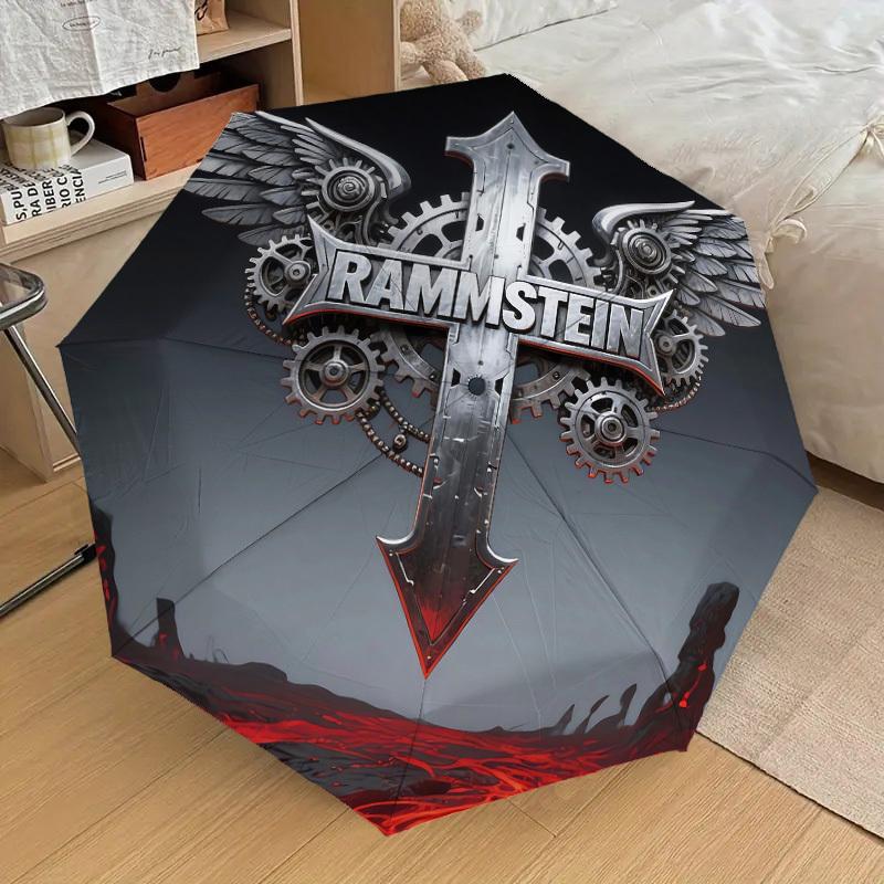 1PC RAMMSTEIN CROSS Umbrella-8-Rib Reinforced, Automatic Open, Lightweight & Durable, Cute Fashion Accessory for Outdoor-K1310