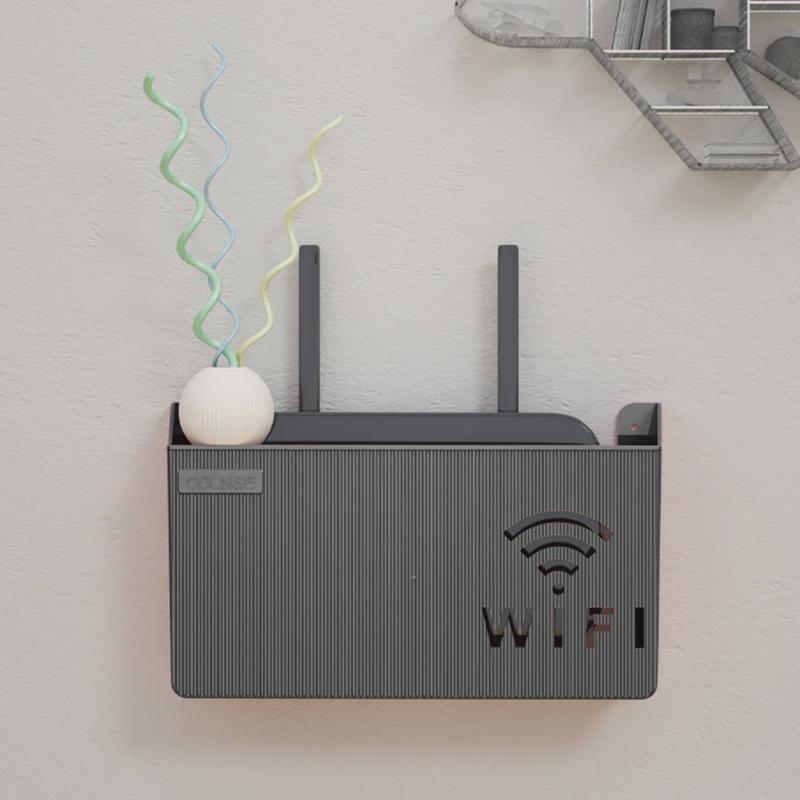 1 шт. настенный беспроводной маршрутизатор Wi-Fi, полка, ящик для хранения, органайзер из АБС-пластика, кабель, кронштейн для питания, органайзер, ящик для домашнего декора