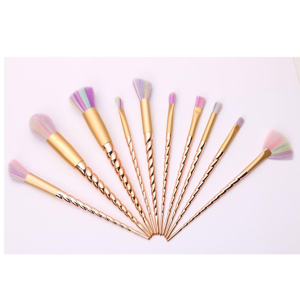 10pcs Female Unicorn Makeup Brushes Set Thread Contour Eyeshadow Powder Brush