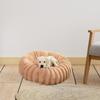 Успокаивающая собачья кровать, теплая подушка для кошек, домашних животных, котят, мягкая круглая плюшевая подушка для щенков
