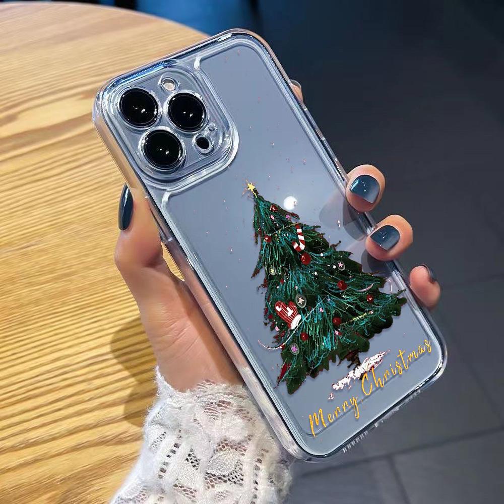Силиконовый рождественский чехол для телефона iPhone 14 Pro Max Funda iPhone 11 16 15 13 12 XR X XS 7 8 Plus SE 16promax 15promax прозрачный чехол