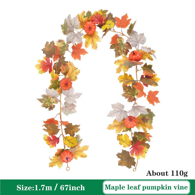 Maple Leaf Berry Harvest Wreath: Pastoral Style Door Decoration for Thanksgiving & Halloween