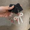 Elegant Beaded Keychain Pendants with Bowknot Fashionable Keyring DIY Decoration