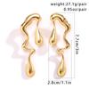 Creative Metal Irregular Water Drops Stud Earrings for Women Vintage Gold Color Geometric Long Earrings