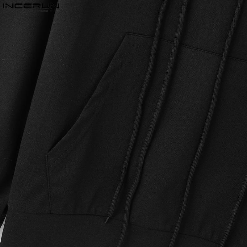 INCERUN Мужские повседневные толстовки с капюшоном и длинным рукавом с кисточками