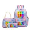 Sprunki Teen Student Schoolbag Rhythm Box Cartoon Large Capacity Cute Backpack Three-piece Set 3