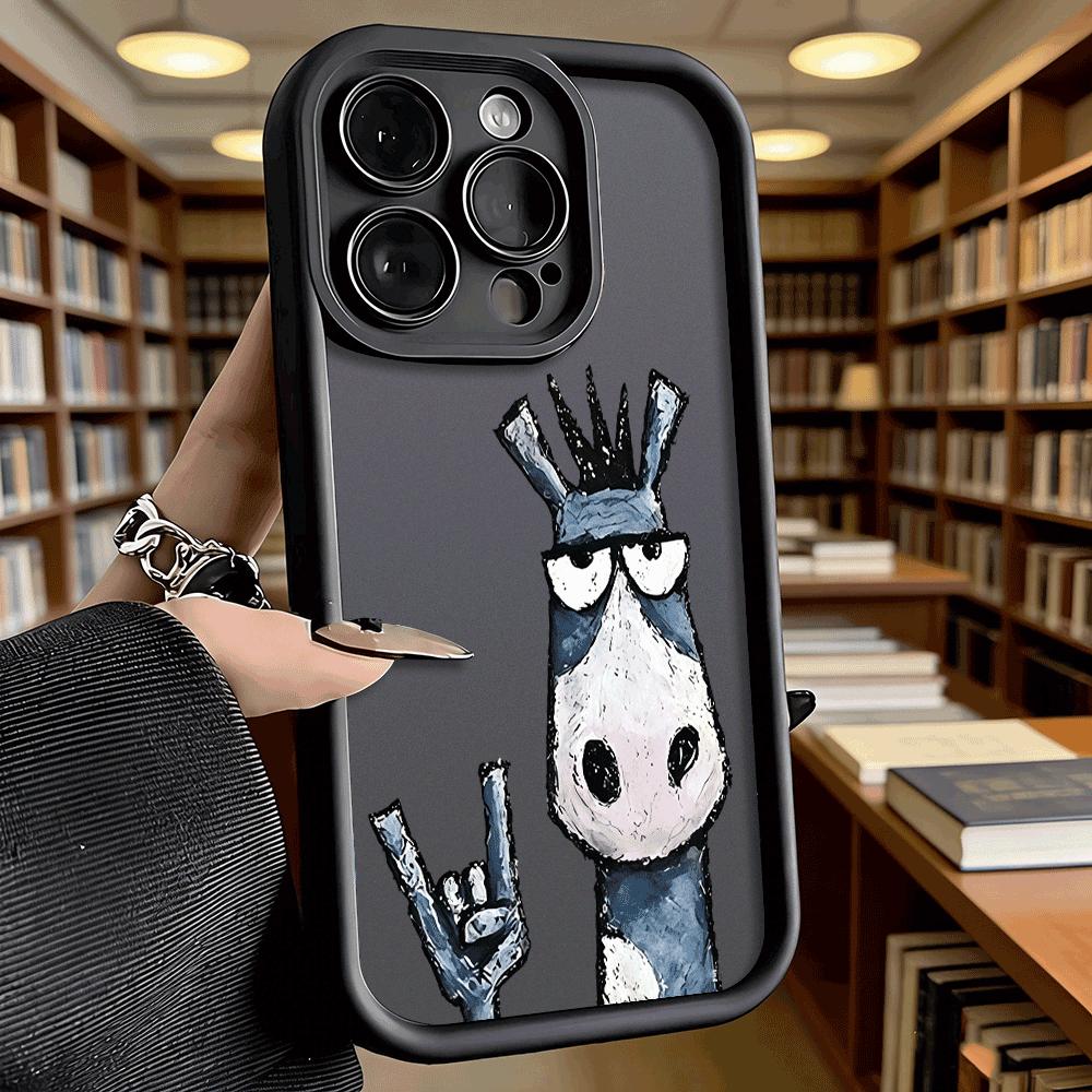 Крутая Синяя Мультяшная Ослик Мягкий ТПУ Ударопрочный Чехол Для Xiaomi Redmi Note 15 14 13 12 11 Pro Защитная Задняя Крышка От Падений